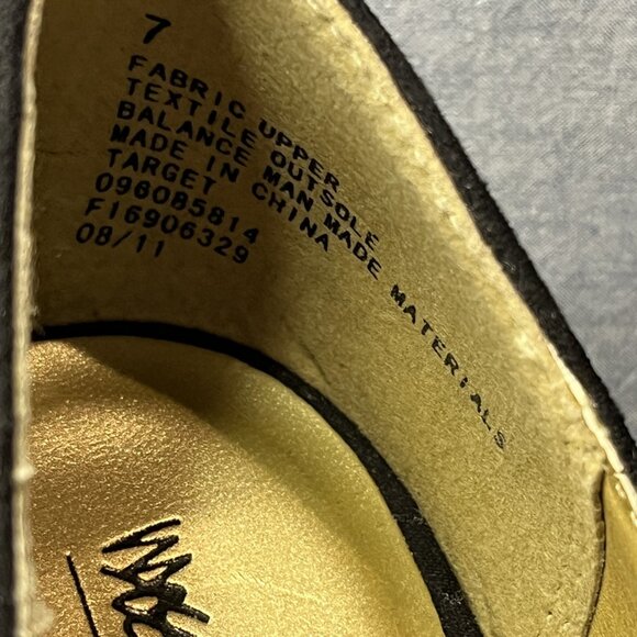 Mossimo Vintage Faux Suede Hidden Platform Pumps Black Size 7 VGUC - Picture 4 of 9